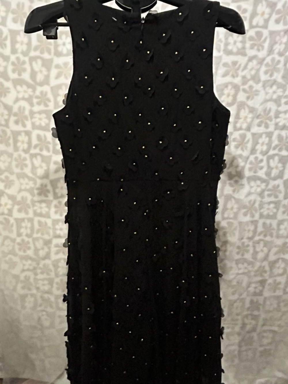 Kensie Black Maxi Skirt with Beaded Petal Accents - Picture 4 of 4